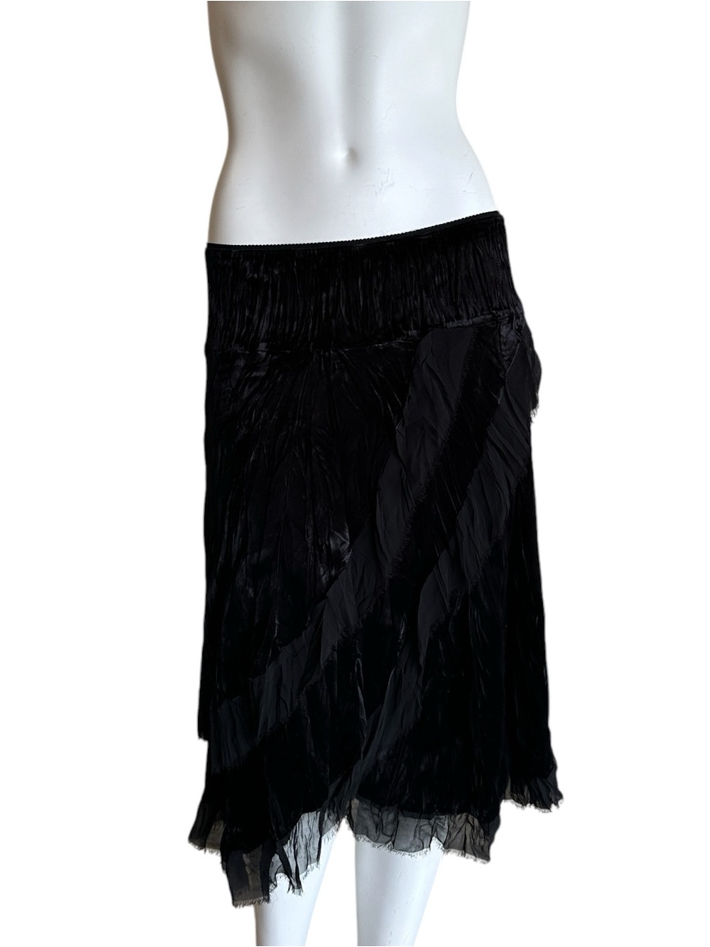 Vintage Y2K whimsigoth black velvet asymmetrical skirt by 213